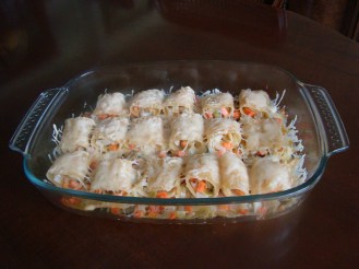 Macarrones rellenos de verdura