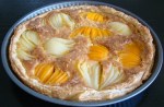 TARTA DE MELOCOTON Y PERA
