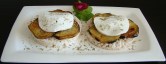 TORTITAS DE ARROZ CON BERENJENAS Y QUESO