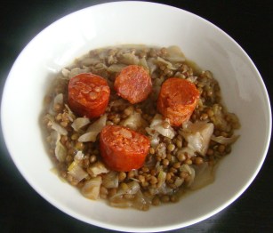 LENTEJAS COMPUESTA CON CHORIZO