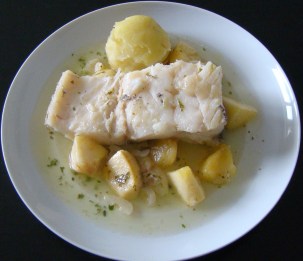 BACALAO CON ACEITE DE OLIVA VIRGEN Y AJOS