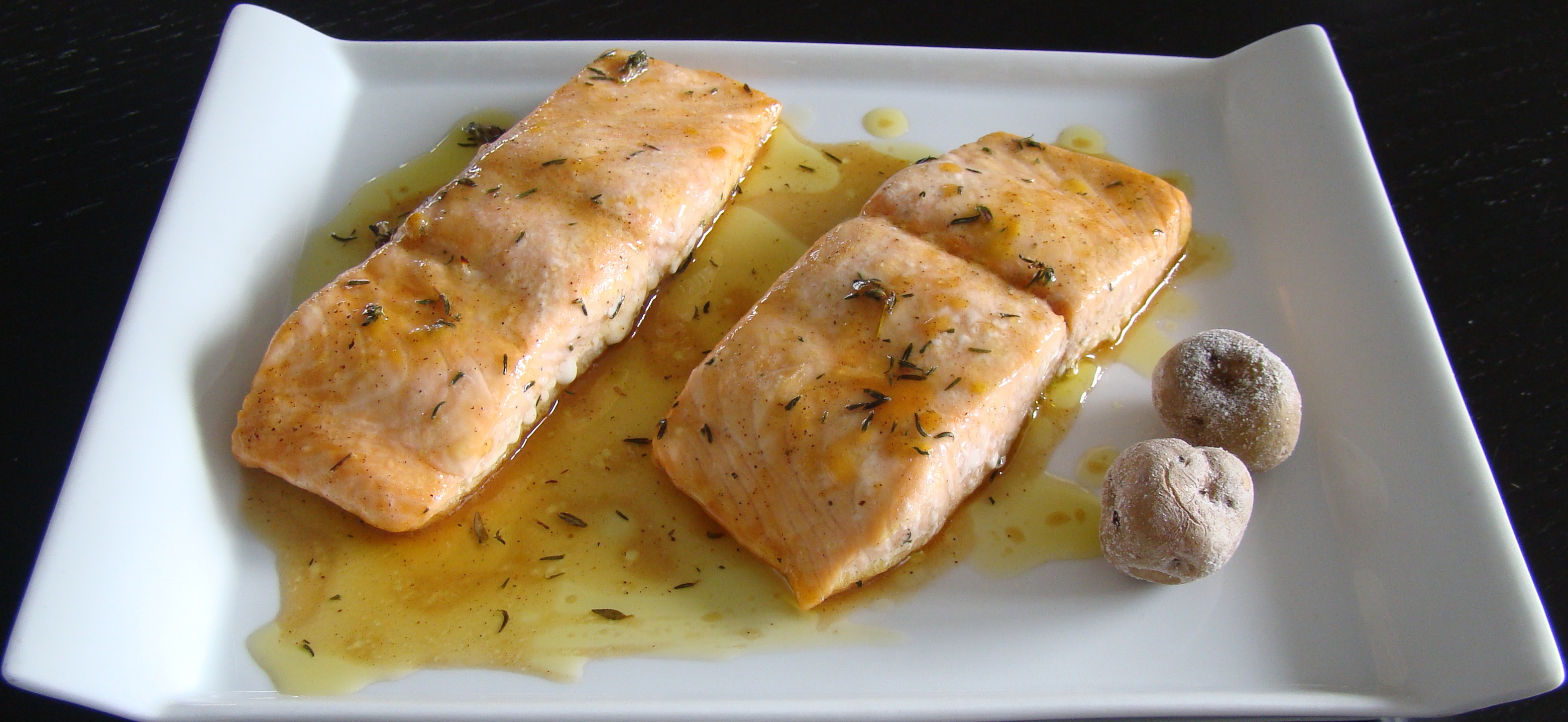 SALMÓN AL HORNO A LA MIEL